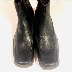 gbx mens Side Zip Stampede Black Leather Boots 13M